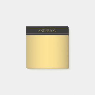 Classy Customisable Gold Text & Lines Post-it Notes