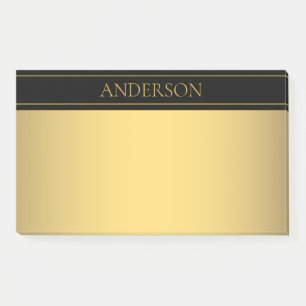 Classy Customisable Gold Text & Lines Post-it Notes