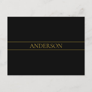 Classy Customisable Gold Text & Lines Postcard