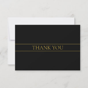Classy Customisable Gold Text & Lines Thank You Card