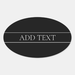 Classy Customisable White Text & Lines Oval Sticker