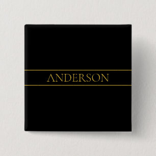 Classy Customizable Gold Text & Lines 15 Cm Square Badge
