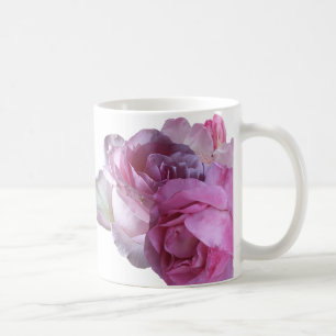 Classy Customizable N monogram pink rose flowers Coffee Mug