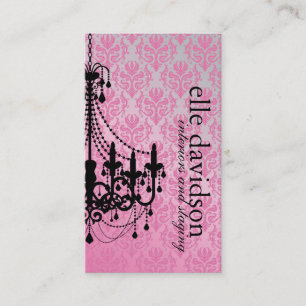 Classy Damask Chandelier Business Card