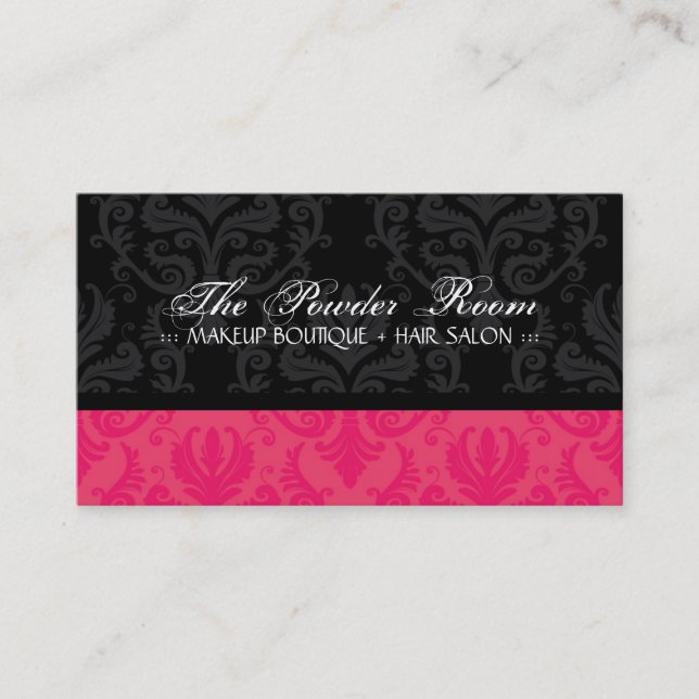 Classy Damask Designer Business Card (Front)