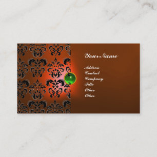 CLASSY DAMASK GEM MONOGRAM BUSINESS CARD