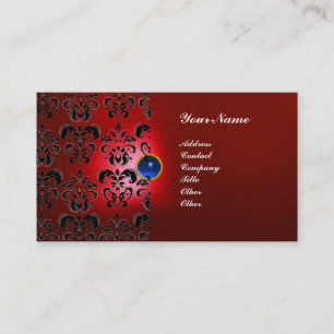 CLASSY DAMASK GEM  MONOGRAM BUSINESS CARD