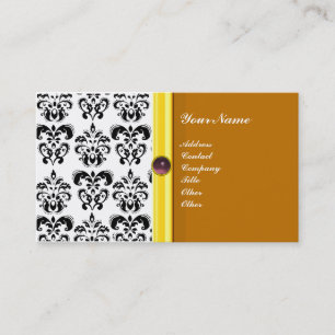 CLASSY DAMASK MONOGRAM ,violet amethyst Business Card