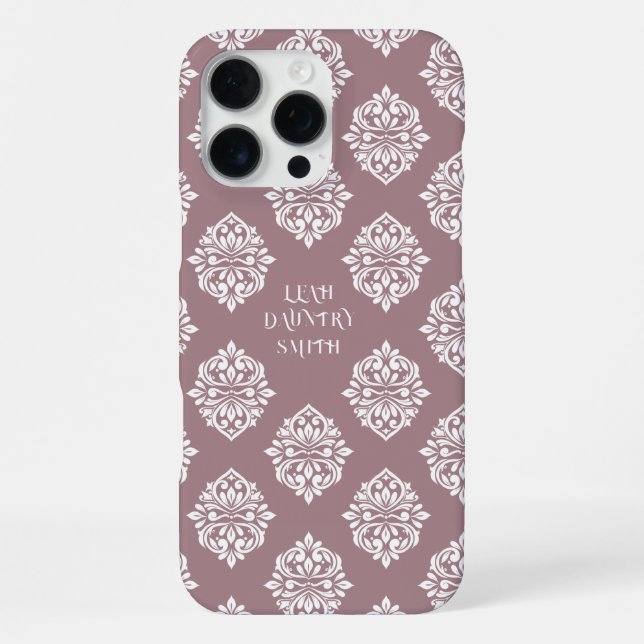 Classy Damask Regency Mountbatten Pink iPhone Case (Back)