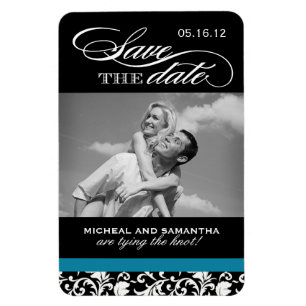 Classy Damask Save the Date Magnets