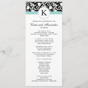Classy Damask Wedding Program