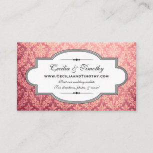 Classy Damask Wedding Website (honeysuckle) Enclosure Card