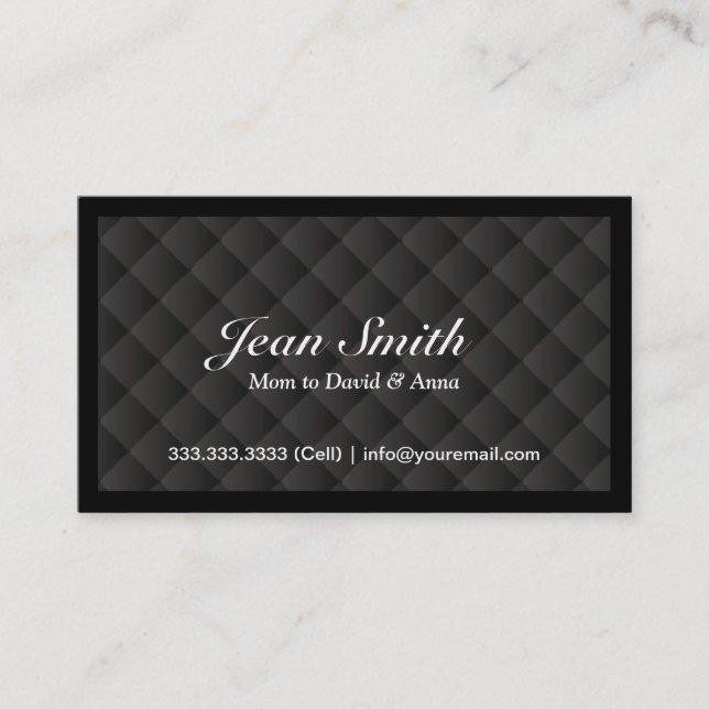 Classy Dark Diamond Quilt Mummy Card (Front)