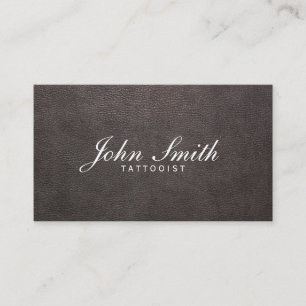 Classy Dark Leather Tattoo Art Business Card