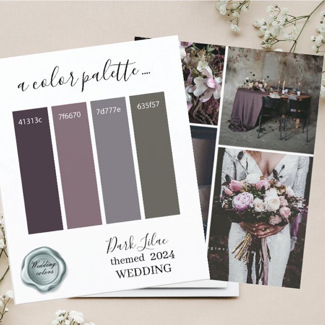 Classy  Dark Lilac  Wedding colours Palette Card 2 (Creator Uploaded)
