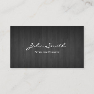 Classy Dark Wood Petroleum Engineer Business Card