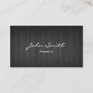 Classy Dark Wood Pharmacist Business Card