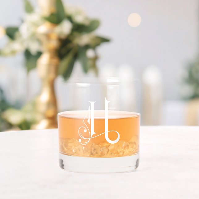 Classy  Decorative H Personalised  Whiskey Glass (Insitu (Wedding))