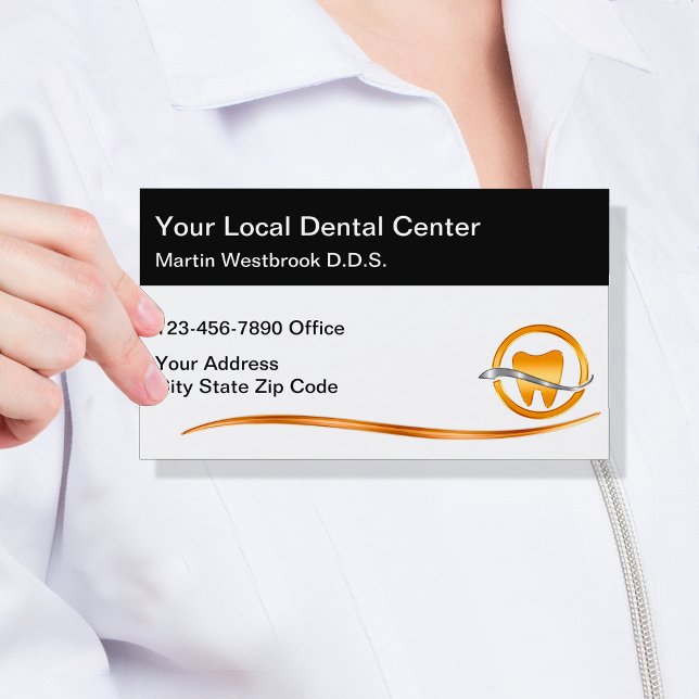 Classy Dental Office Dentist Business Cards (Creator Uploaded)