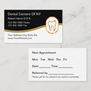 Classy Dentist Appointment Business Card Template