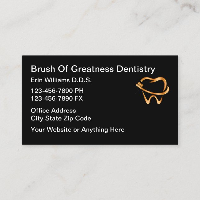 Classy Dentist Appointment Theme Business Cards (Front)