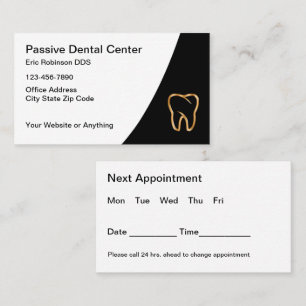 Classy Dentist Office Appointment Cards Design
