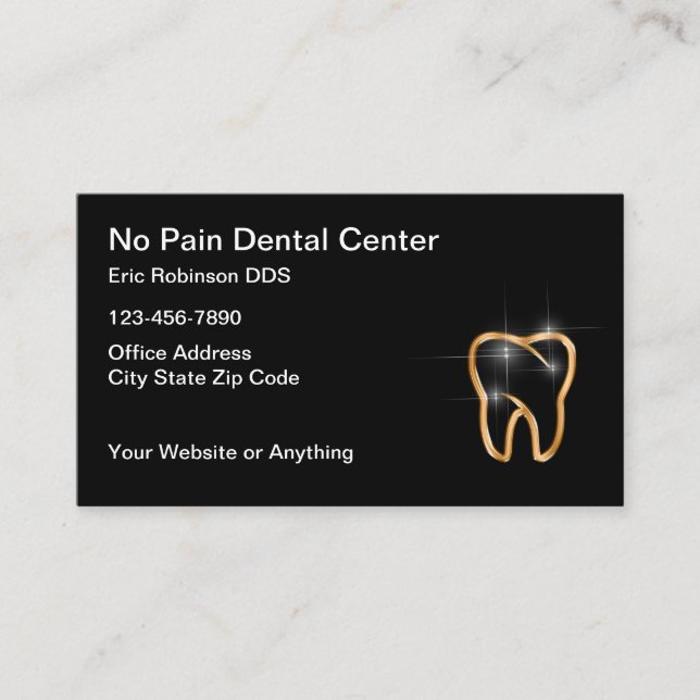 Classy Dentist Office Business Cards Template (Front)