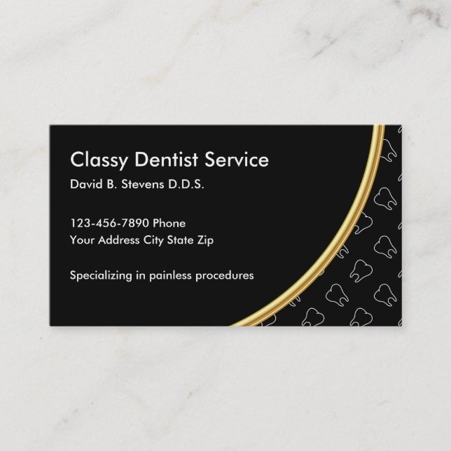 Classy Dentist Theme Appointment Card (Front)
