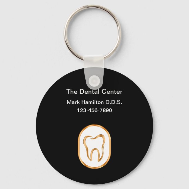 Classy Dentist Theme Business Promotion Keychains (Front)