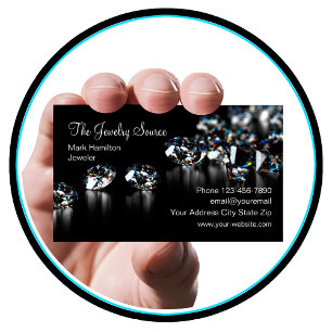 Classy Diamond Jeweller Jewellery Store Business Card
