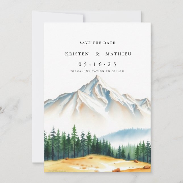 Classy Digital Mountain Save The Date (Front)