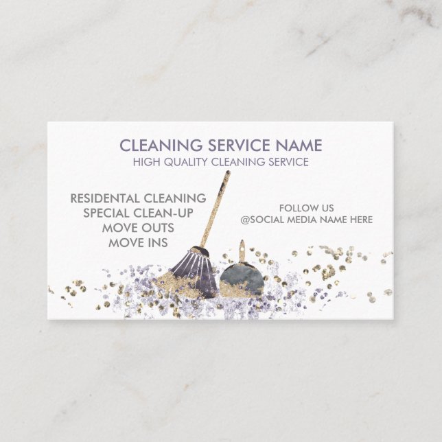 Classy Dirty Janitorial Cleaning Service Business Card (Front)
