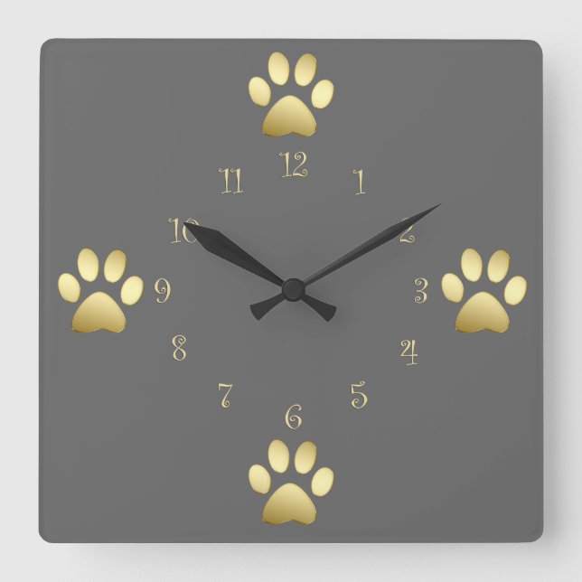 Classy Dog Paws Wall Clocks (Front)