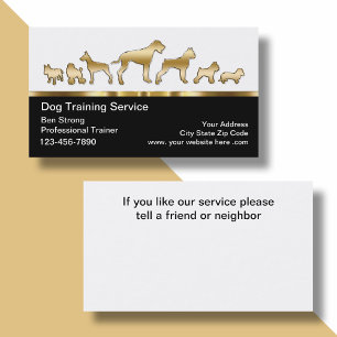 Classy Dog Trainer Business Cards