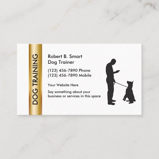 Classy Dog Training Business Cards (Front)