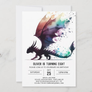 Classy Dragon Birthday Editable Invitation