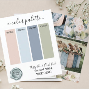 Classy dusty Blue Blush Pink Wedding colours Palet