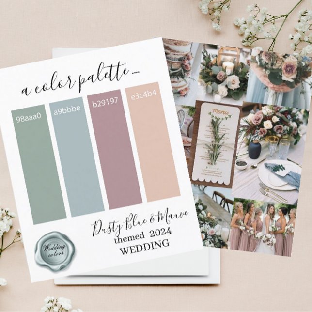 Classy Dusty Blue Mauve  Wedding colorsPaper Sheet (Creator Uploaded)