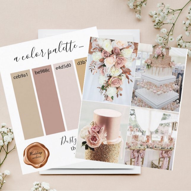 Classy Dusty Rose Gold Wedding colours Palette Car (Creator Uploaded)
