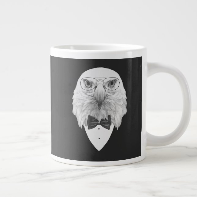 Classy Eagle Portrait Large Coffee Mug (Right)