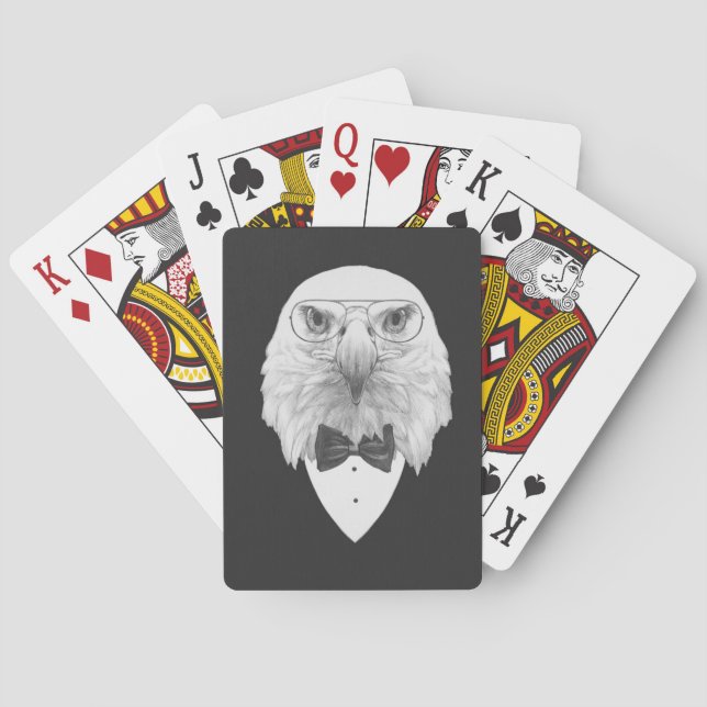 Classy Eagle Portrait Playing Cards (Back)