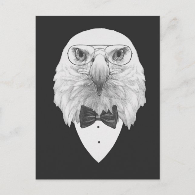 Classy Eagle Portrait Postcard (Front)
