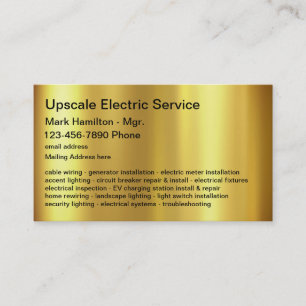 Classy Electrician Services Modern Business Card