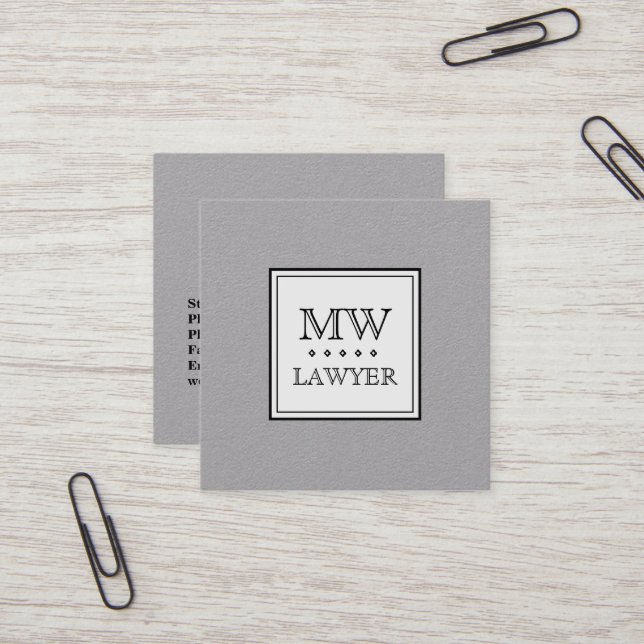 Classy elegance name logo style square business card (Front/Back In Situ)