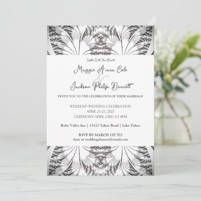 Classy Elegance Wedding Invitation (Standing Front)