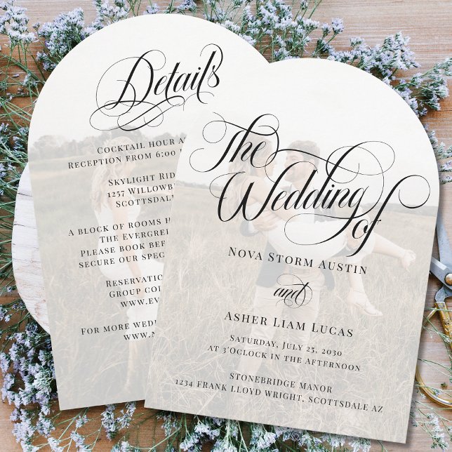 Classy Elegant All In One QR Code Arch Wedding Invitation (Creator Uploaded)