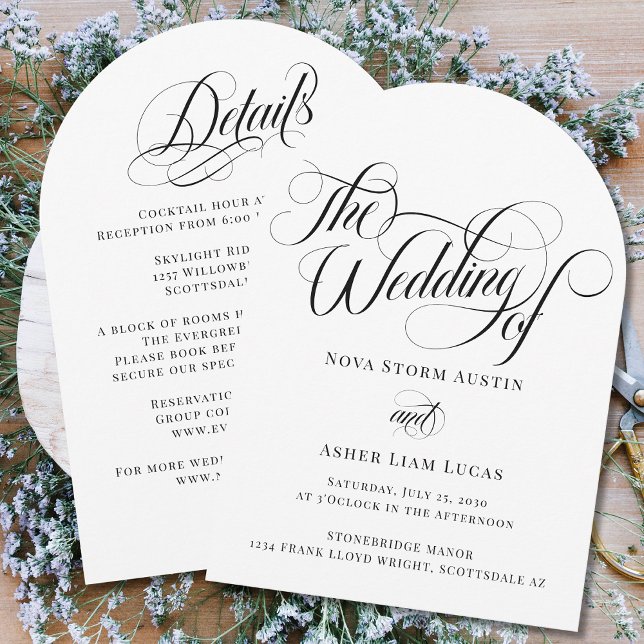 Classy Elegant All In One QR Code Arch Wedding Invitation (Creator Uploaded)