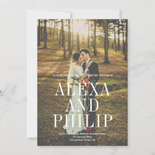 Classy Elegant Big Photo Wedding Invitation