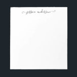 Classy Elegant Black Grey Feminine Girly Script Notepad<br><div class="desc">Classy Elegant Black Grey Feminine Girly Script Notepad You can easily customise the colour of the text with the 'Customise' tool or feel free to contact me. With this item, you can use two names “Allison & Matthew”, use one name “Kennedy”, a family name (“The Kennedys”), or your name (“Allison...</div>