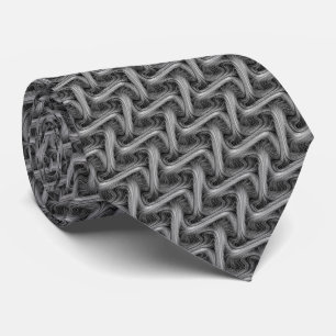 Classy Elegant Black White Silver Grey Pattern Tie